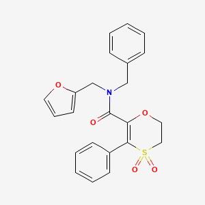 molecular formula C23H21NO5S B12184932 N-benzyl-N-(furan-2-ylmethyl)-3-phenyl-5,6-dihydro-1,4-oxathiine-2-carboxamide 4,4-dioxide 