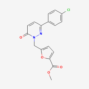 molecular formula C17H13ClN2O4 B12184936 methyl 5-((3-(4-chlorophenyl)-6-oxopyridazin-1(6H)-yl)methyl)furan-2-carboxylate 