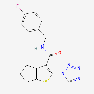 molecular formula C16H14FN5OS B12184938 N-(4-fluorobenzyl)-2-(1H-tetrazol-1-yl)-5,6-dihydro-4H-cyclopenta[b]thiophene-3-carboxamide 