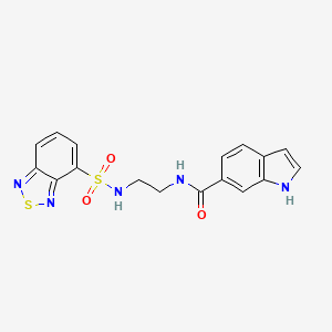 molecular formula C17H15N5O3S2 B12184951 N-{2-[(2,1,3-benzothiadiazol-4-ylsulfonyl)amino]ethyl}-1H-indole-6-carboxamide 