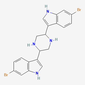 molecular formula C20H18Br2N4 B1218498 6-bromo-3-[5-(6-bromo-1H-indol-3-yl)piperazin-2-yl]-1H-indole 
