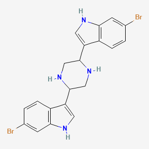 6-bromo-3-[5-(6-bromo-1H-indol-3-yl)piperazin-2-yl]-1H-indole