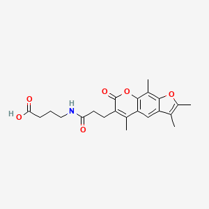 molecular formula C22H25NO6 B12185028 4-{[3-(2,3,5,9-tetramethyl-7-oxo-7H-furo[3,2-g]chromen-6-yl)propanoyl]amino}butanoic acid 