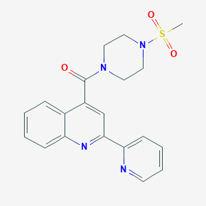 molecular formula C20H20N4O3S B12185029 [4-(Methylsulfonyl)piperazino][2-(2-pyridyl)-4-quinolyl]methanone 