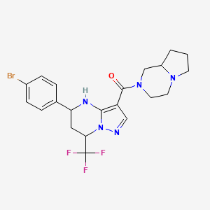 3,4,6,7,8,8a-hexahydro-1H-pyrrolo[1,2-a]pyrazin-2-yl-[5-(4-bromophenyl)-7-(trifluoromethyl)-1,5,6,7-tetrahydropyrazolo[1,5-a]pyrimidin-3-yl]methanone