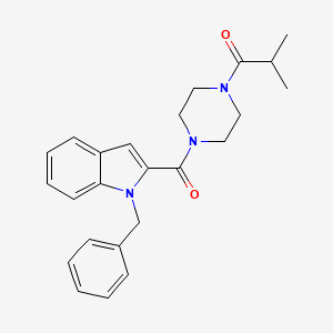 molecular formula C24H27N3O2 B12185058 1-{4-[(1-benzyl-1H-indol-2-yl)carbonyl]piperazin-1-yl}-2-methylpropan-1-one 