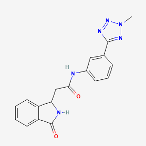 molecular formula C18H16N6O2 B12185069 N-[3-(2-methyl-2H-tetrazol-5-yl)phenyl]-2-(3-oxo-2,3-dihydro-1H-isoindol-1-yl)acetamide 