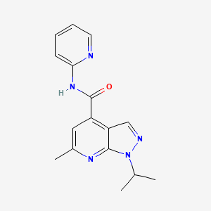 molecular formula C16H17N5O B12185076 6-methyl-1-(propan-2-yl)-N-(pyridin-2-yl)-1H-pyrazolo[3,4-b]pyridine-4-carboxamide 