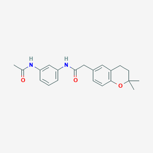 molecular formula C21H24N2O3 B12185128 N-[3-(acetylamino)phenyl]-2-(2,2-dimethyl-3,4-dihydro-2H-chromen-6-yl)acetamide 