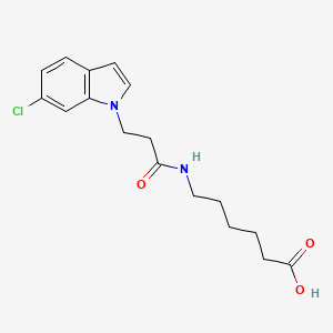 molecular formula C17H21ClN2O3 B12185153 6-{[3-(6-chloro-1H-indol-1-yl)propanoyl]amino}hexanoic acid 