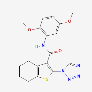 molecular formula C18H19N5O3S B12185156 N-(2,5-dimethoxyphenyl)-2-(1H-tetrazol-1-yl)-4,5,6,7-tetrahydro-1-benzothiophene-3-carboxamide 