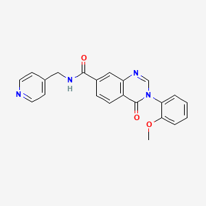 molecular formula C22H18N4O3 B12185222 3-(2-methoxyphenyl)-4-oxo-N-(pyridin-4-ylmethyl)-3,4-dihydroquinazoline-7-carboxamide 
