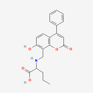 molecular formula C21H21NO5 B12185275 N-[(7-hydroxy-2-oxo-4-phenyl-2H-chromen-8-yl)methyl]norvaline 