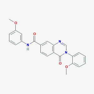 molecular formula C23H19N3O4 B12185302 3-(2-methoxyphenyl)-N-(3-methoxyphenyl)-4-oxo-3,4-dihydroquinazoline-7-carboxamide 