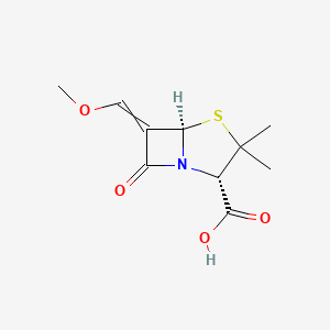 molecular formula C10H13NO4S B1218533 (2S,5R)-6-(methoxymethylidene)-3,3-dimethyl-7-oxo-4-thia-1-azabicyclo[3.2.0]heptane-2-carboxylic acid 