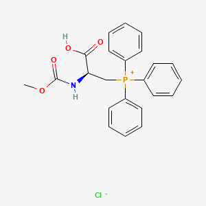 molecular formula C23H23ClNO4P B1218536 Phosphonium, (2-carboxy-2-((methoxycarbonyl)amino)ethyl)triphenyl-, (S)- CAS No. 96854-29-4