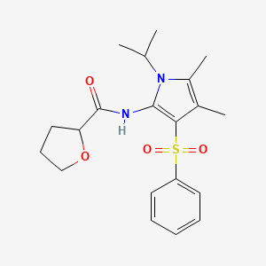 molecular formula C20H26N2O4S B12185450 N-[4,5-dimethyl-3-(phenylsulfonyl)-1-(propan-2-yl)-1H-pyrrol-2-yl]tetrahydrofuran-2-carboxamide 