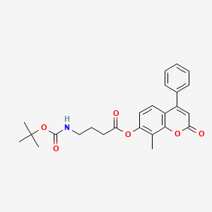 molecular formula C25H27NO6 B12185451 8-methyl-2-oxo-4-phenyl-2H-chromen-7-yl 4-[(tert-butoxycarbonyl)amino]butanoate 