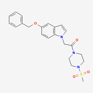 molecular formula C22H25N3O4S B12185456 2-[5-(benzyloxy)-1H-indol-1-yl]-1-[4-(methylsulfonyl)piperazin-1-yl]ethanone 