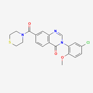 molecular formula C20H18ClN3O3S B12185463 3-(5-chloro-2-methoxyphenyl)-7-(thiomorpholin-4-ylcarbonyl)quinazolin-4(3H)-one 