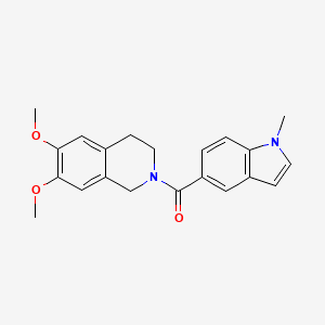 molecular formula C21H22N2O3 B12185478 (6,7-dimethoxy-3,4-dihydroisoquinolin-2(1H)-yl)(1-methyl-1H-indol-5-yl)methanone 
