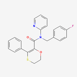 molecular formula C23H19FN2O2S B12185509 N-(4-fluorobenzyl)-3-phenyl-N-(pyridin-2-yl)-5,6-dihydro-1,4-oxathiine-2-carboxamide 