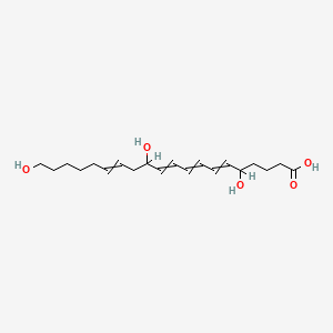 molecular formula C20H32O5 B1218552 5,12,20-Trihydroxy-6,8,10,14-eicosatetraenoic acid 