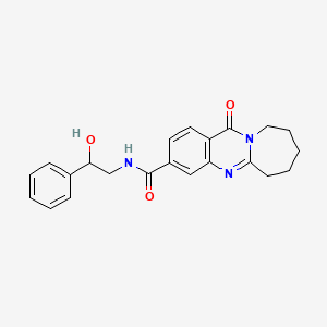 molecular formula C22H23N3O3 B12185533 N-(2-hydroxy-2-phenylethyl)-12-oxo-6,7,8,9,10,12-hexahydroazepino[2,1-b]quinazoline-3-carboxamide 