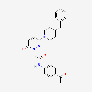 molecular formula C26H28N4O3 B12185655 N-(4-acetylphenyl)-2-(3-(4-benzylpiperidin-1-yl)-6-oxopyridazin-1(6H)-yl)acetamide 