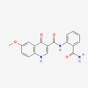 molecular formula C18H15N3O4 B12185657 N-(2-carbamoylphenyl)-4-hydroxy-6-methoxyquinoline-3-carboxamide 
