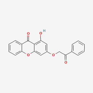 molecular formula C21H14O5 B12185659 1-hydroxy-3-(2-oxo-2-phenylethoxy)-9H-xanthen-9-one 