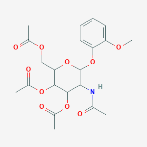 molecular formula C21H27NO10 B12185674 [3,4-Bis(acetyloxy)-5-acetamido-6-(2-methoxyphenoxy)oxan-2-yl]methyl acetate 