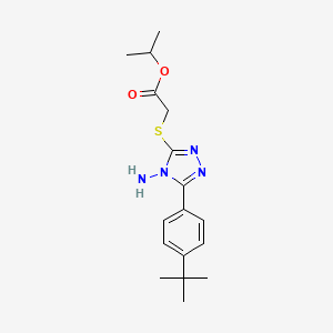 molecular formula C17H24N4O2S B1218569 2-[[4-Amino-5-(4-tert-butylphenyl)-1,2,4-triazol-3-yl]thio]acetic acid propan-2-yl ester 