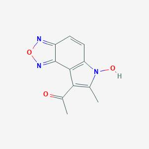 molecular formula C11H9N3O3 B121857 8-乙酰基-7-甲基-6H-1,2,5-恶二唑并[3,4-e]吲哚-6-醇 CAS No. 159325-84-5