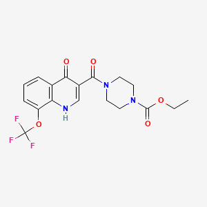 molecular formula C18H18F3N3O5 B12185714 Ethyl 4-{[4-hydroxy-8-(trifluoromethoxy)quinolin-3-yl]carbonyl}piperazine-1-carboxylate 