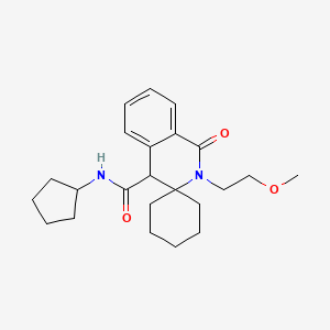 molecular formula C23H32N2O3 B12185727 N-cyclopentyl-2'-(2-methoxyethyl)-1'-oxo-1',4'-dihydro-2'H-spiro[cyclohexane-1,3'-isoquinoline]-4'-carboxamide 