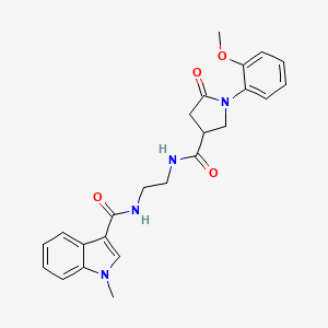 molecular formula C24H26N4O4 B12185745 N-[2-({[1-(2-methoxyphenyl)-5-oxopyrrolidin-3-yl]carbonyl}amino)ethyl]-1-methyl-1H-indole-3-carboxamide 