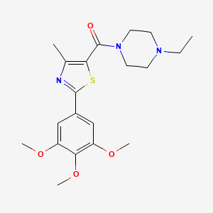 molecular formula C20H27N3O4S B12185752 (4-Ethylpiperazin-1-yl)[4-methyl-2-(3,4,5-trimethoxyphenyl)-1,3-thiazol-5-yl]methanone 