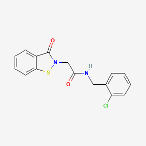molecular formula C16H13ClN2O2S B12185755 N-(2-chlorobenzyl)-2-(3-oxo-1,2-benzothiazol-2(3H)-yl)acetamide 