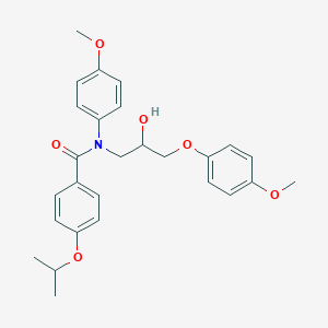 molecular formula C27H31NO6 B12185790 Benzamide, N-[2-hydroxy-3-(4-methoxyphenoxy)propyl]-N-(4-methoxyphenyl)-4-(1-methylethoxy)- CAS No. 1018051-94-9
