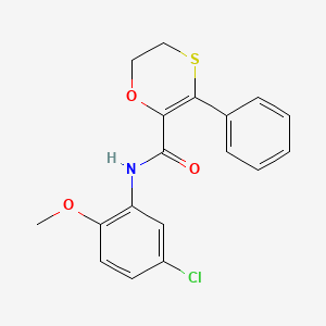 molecular formula C18H16ClNO3S B12185791 N-(5-chloro-2-methoxyphenyl)-3-phenyl-5,6-dihydro-1,4-oxathiine-2-carboxamide 
