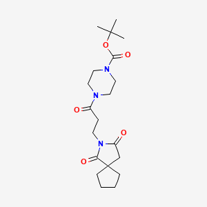 molecular formula C20H31N3O5 B12185794 Tert-butyl 4-[3-(1,3-dioxo-2-azaspiro[4.4]non-2-yl)propanoyl]piperazine-1-carboxylate 