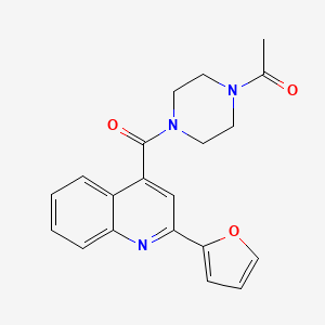 molecular formula C20H19N3O3 B12185809 1-(4-{[2-(Furan-2-yl)quinolin-4-yl]carbonyl}piperazin-1-yl)ethanone 
