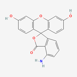 molecular formula C20H13NO5 B1218586 Spiro(isobenzofuran-1(3H),9'-(9H)xanthen)-3-one, 4-amino-3',6'-dihydroxy- CAS No. 3326-33-8