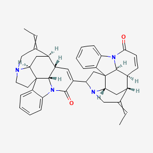 (12S,13R,19S,21S)-14-Ethylidene-10-[(12S,13R,19S,21S)-14-ethylidene-9-oxo-8,16-diazahexacyclo[11.5.2.11,8.02,7.016,19.012,21]henicosa-2,4,6,10-tetraen-17-yl]-8,16-diazahexacyclo[11.5.2.11,8.02,7.016,19.012,21]henicosa-2,4,6,10-tetraen-9-one