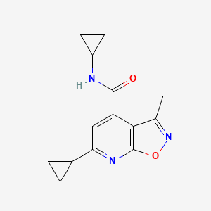molecular formula C14H15N3O2 B12185912 N,6-dicyclopropyl-3-methylisoxazolo[5,4-b]pyridine-4-carboxamide 