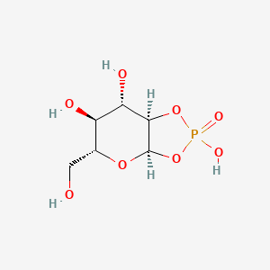 molecular formula C6H11O8P B1218593 (2r,3ar,5r,6s,7s,7ar)-5-(Hydroxymethyl)tetrahydro-3ah-[1,3,2]dioxaphospholo[4,5-B]pyran-2,6,7-Triol 2-Oxide CAS No. 64161-84-8