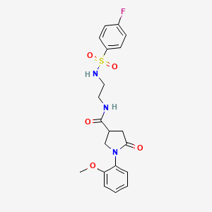 molecular formula C20H22FN3O5S B12185959 N-(2-{[(4-fluorophenyl)sulfonyl]amino}ethyl)-1-(2-methoxyphenyl)-5-oxopyrrolidine-3-carboxamide 
