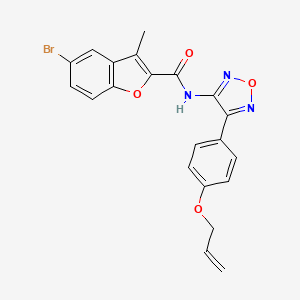 molecular formula C21H16BrN3O4 B12185990 5-bromo-3-methyl-N-{4-[4-(prop-2-en-1-yloxy)phenyl]-1,2,5-oxadiazol-3-yl}-1-benzofuran-2-carboxamide 