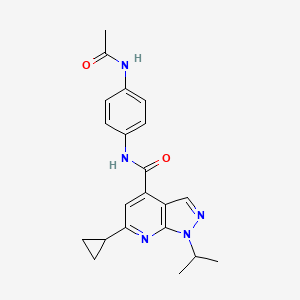 molecular formula C21H23N5O2 B12185994 6-cyclopropyl-N-(4-acetamidophenyl)-1-(propan-2-yl)-1H-pyrazolo[3,4-b]pyridine-4-carboxamide 